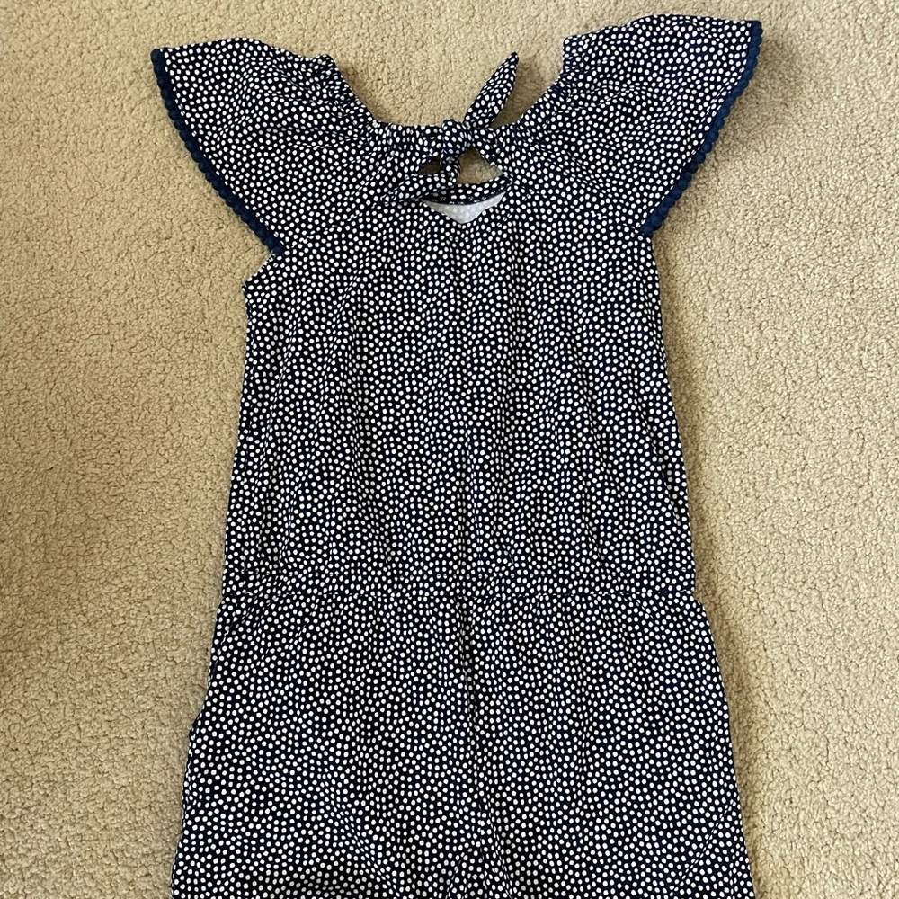 Navy Dot Romper